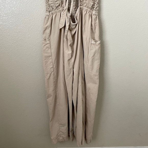 Free People Jumpsuit Womens XL Forever and Always Ruched One Piece Wide Leg - Picture 10 of 14